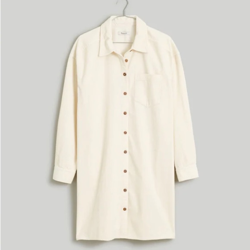 NWT Madewell Corduroy Easy Mini Shirtdress
